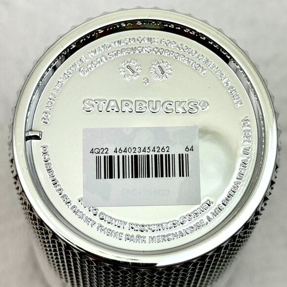 Walt Disney World Starbucks Limited Edition Silver Studded Vente Tumbler Cap Str - Picture 4 of 6